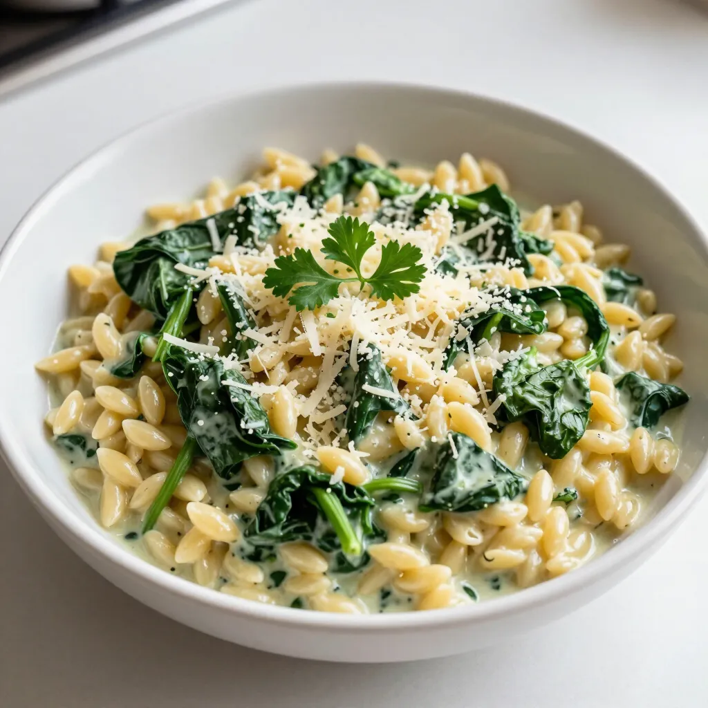 Creamy Spinach Parmesan Orzo Irresistible Comfort Dish