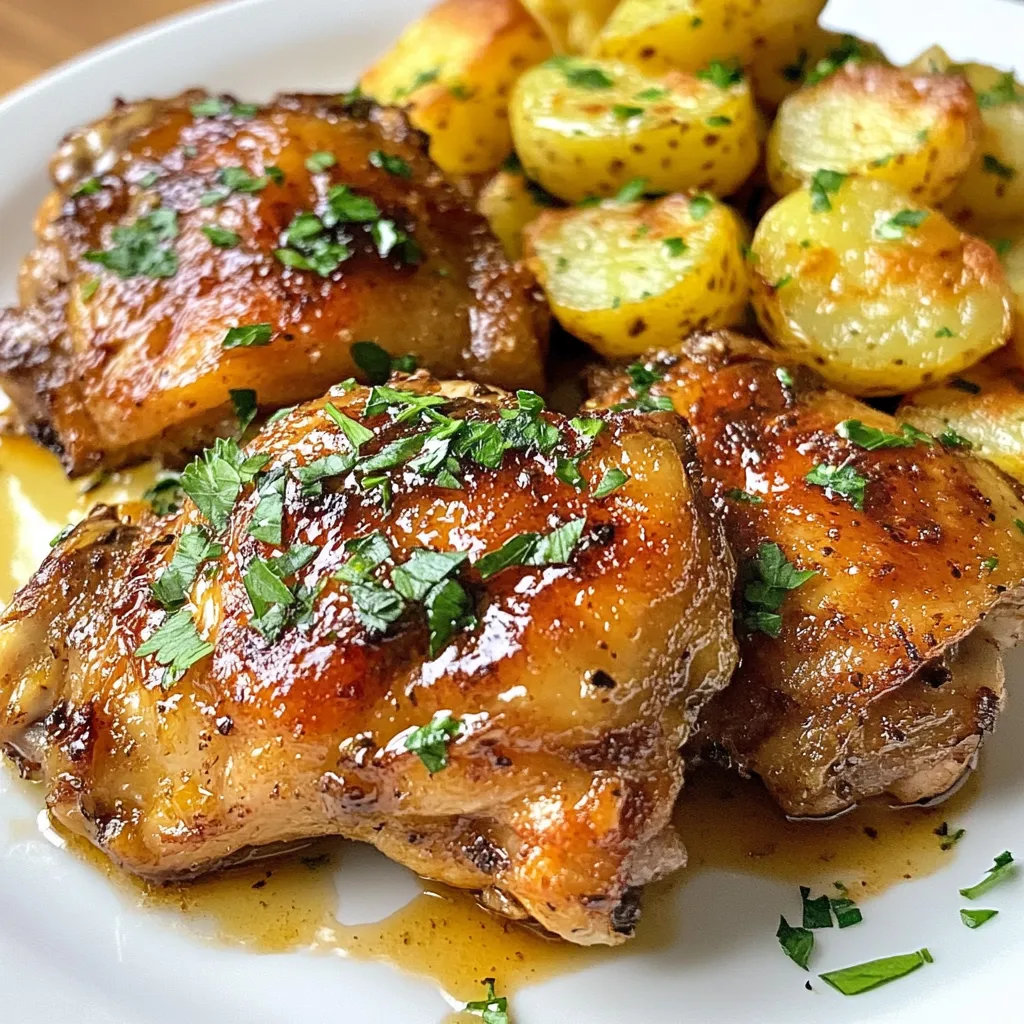 Garlic Butter Chicken and Potatoes Tasty Dinner Idea