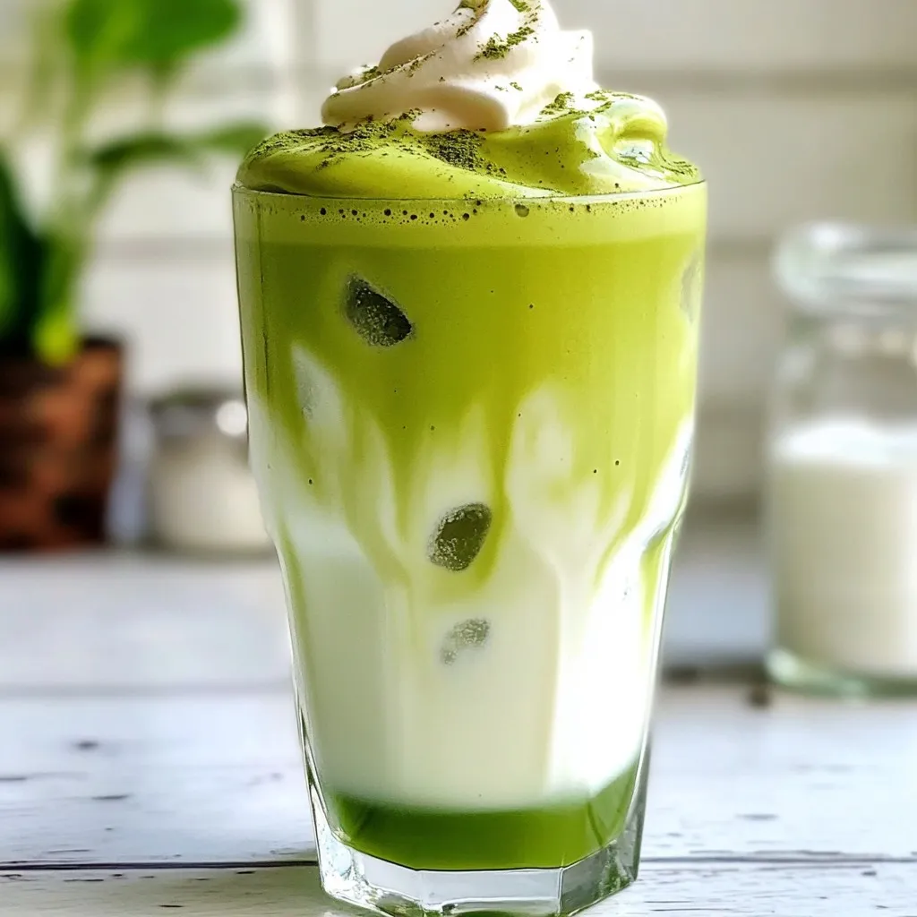 Iced Matcha Dalgona Latte Delightful and Refreshing Drink