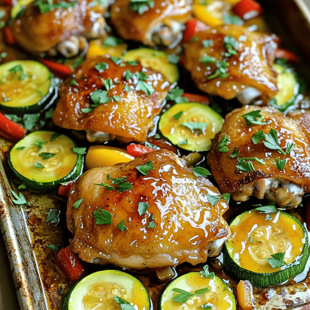Honey Garlic Chicken Zucchini Sheet Pan Delight