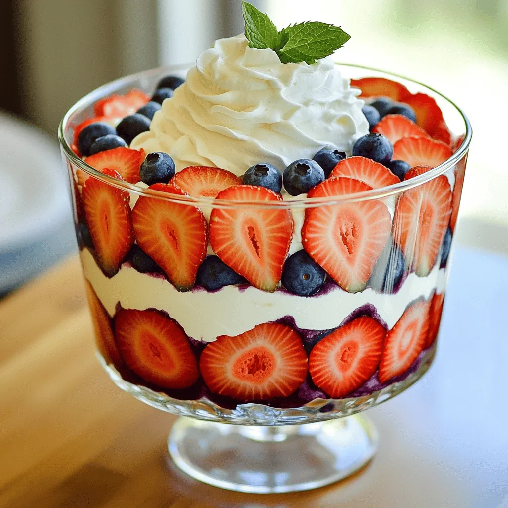Red, White and Blueberry Trifle Simple Summer Dessert