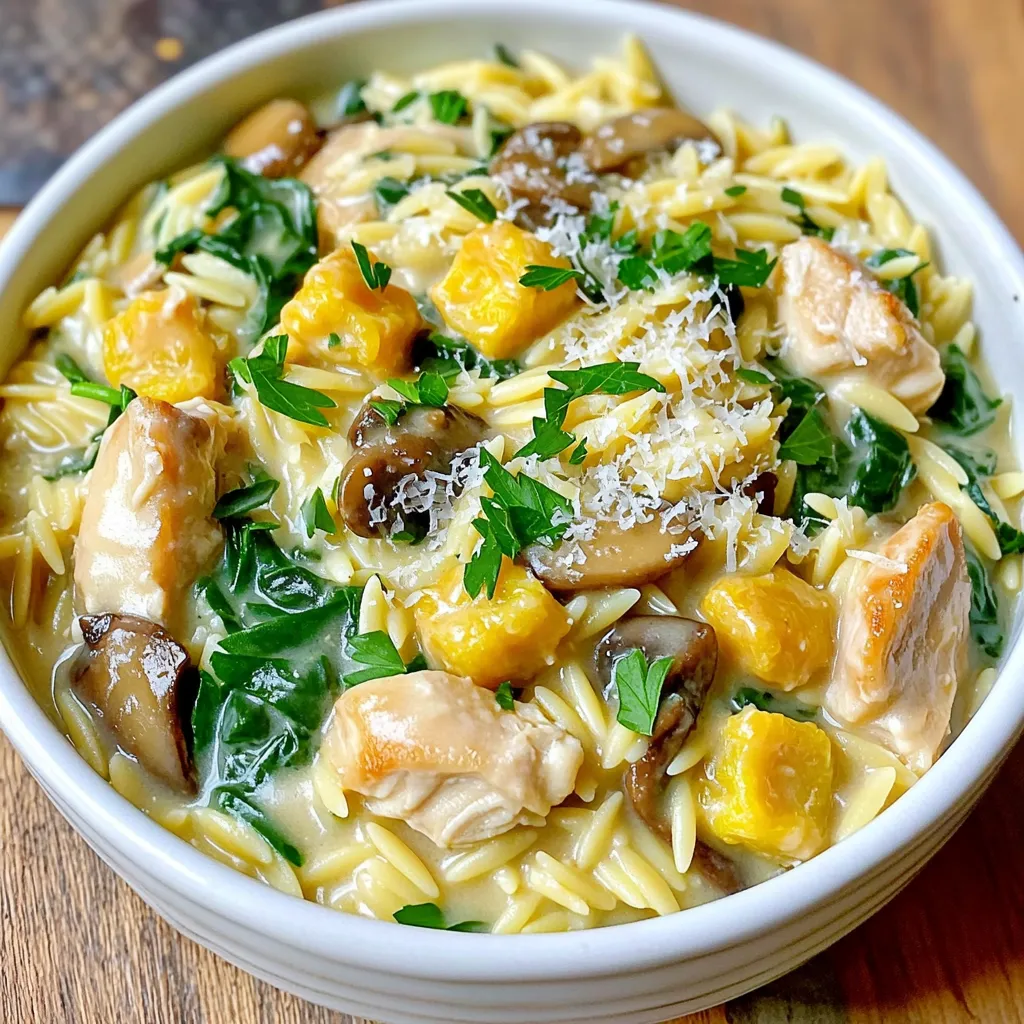 Creamy Chicken Mushroom Orzo Delightful Dinner Dish