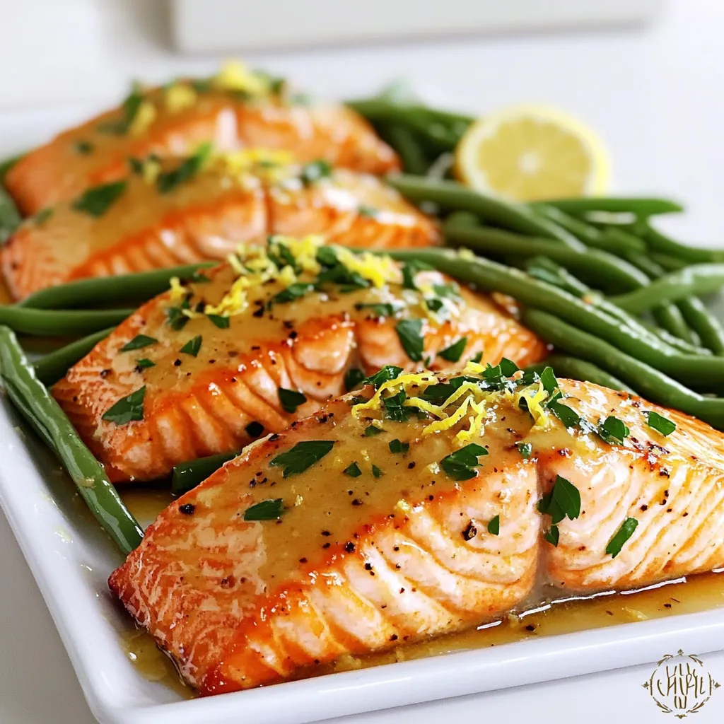 Sheet Pan Garlic Butter Salmon &#038; Beans Delight