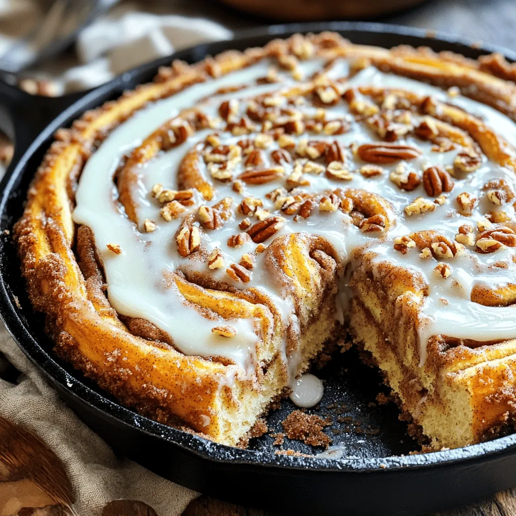 Giant Cinnamon Roll Skillet Cake Easy Dessert Delight