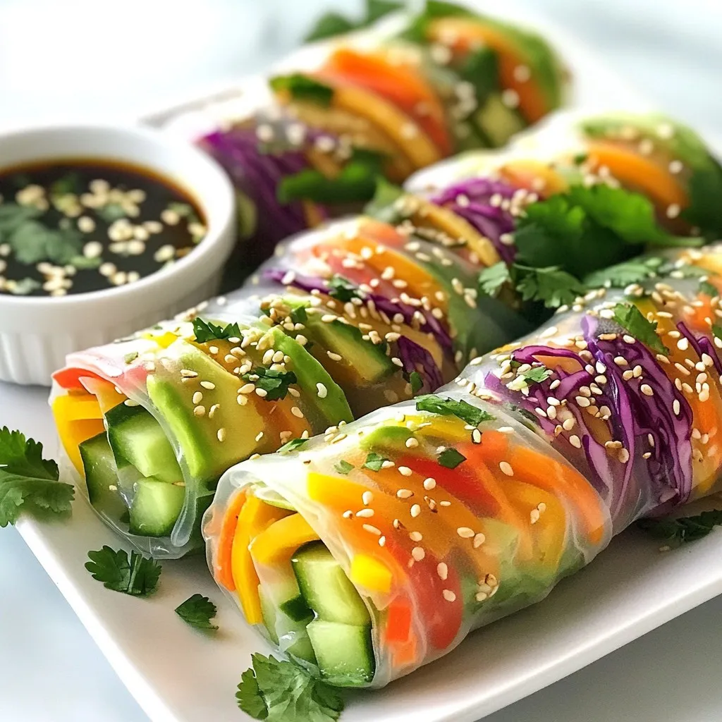 Rainbow Veggie Spring Rolls Tasty and Colorful Delight