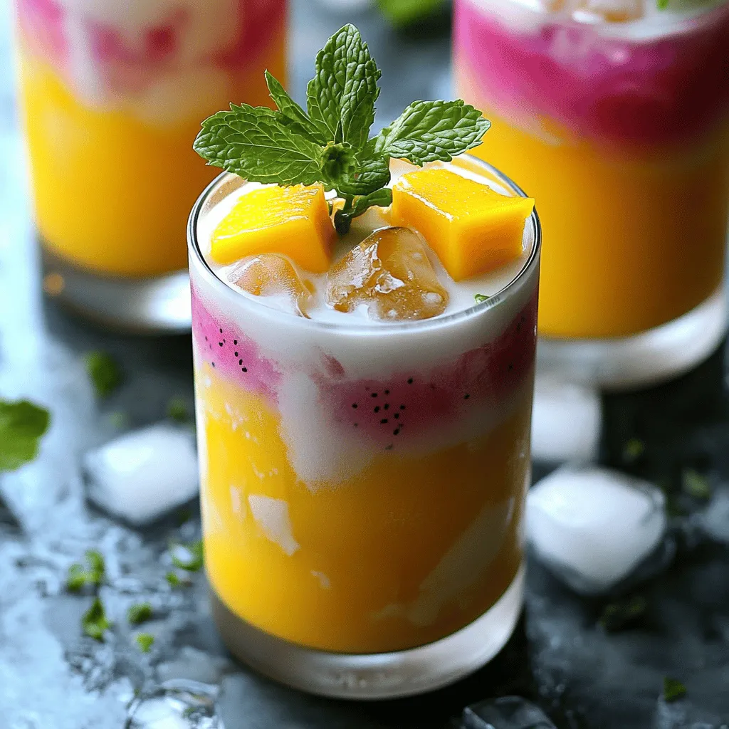 Dragon Fruit Mango Milk Tea Refreshing Delight Recipe