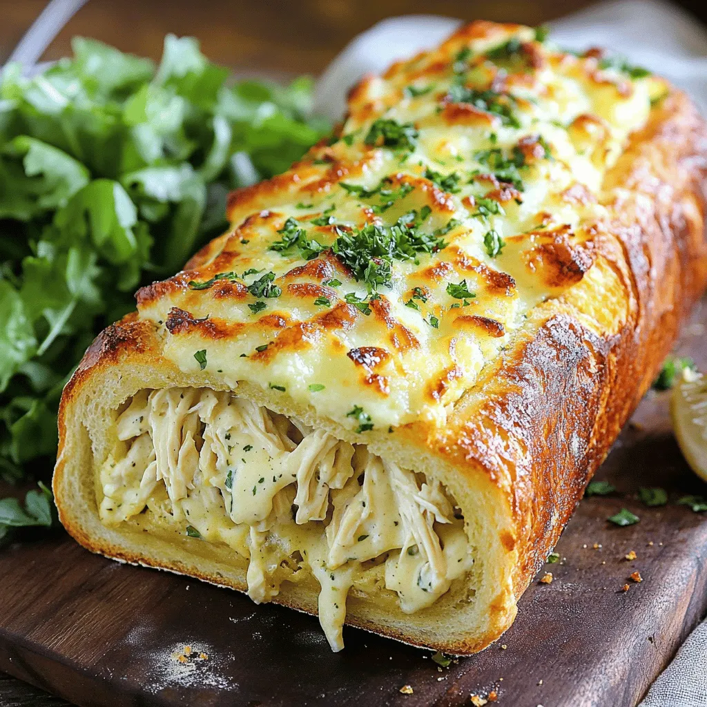 Chicken Alfredo Stuffed Garlic Bread Simple Delight