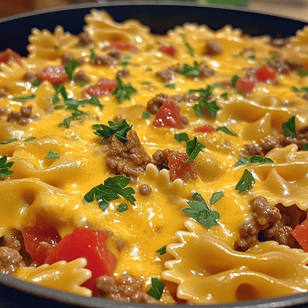 Cheesy Beef and Bowtie Pasta Flavorful Family Meal