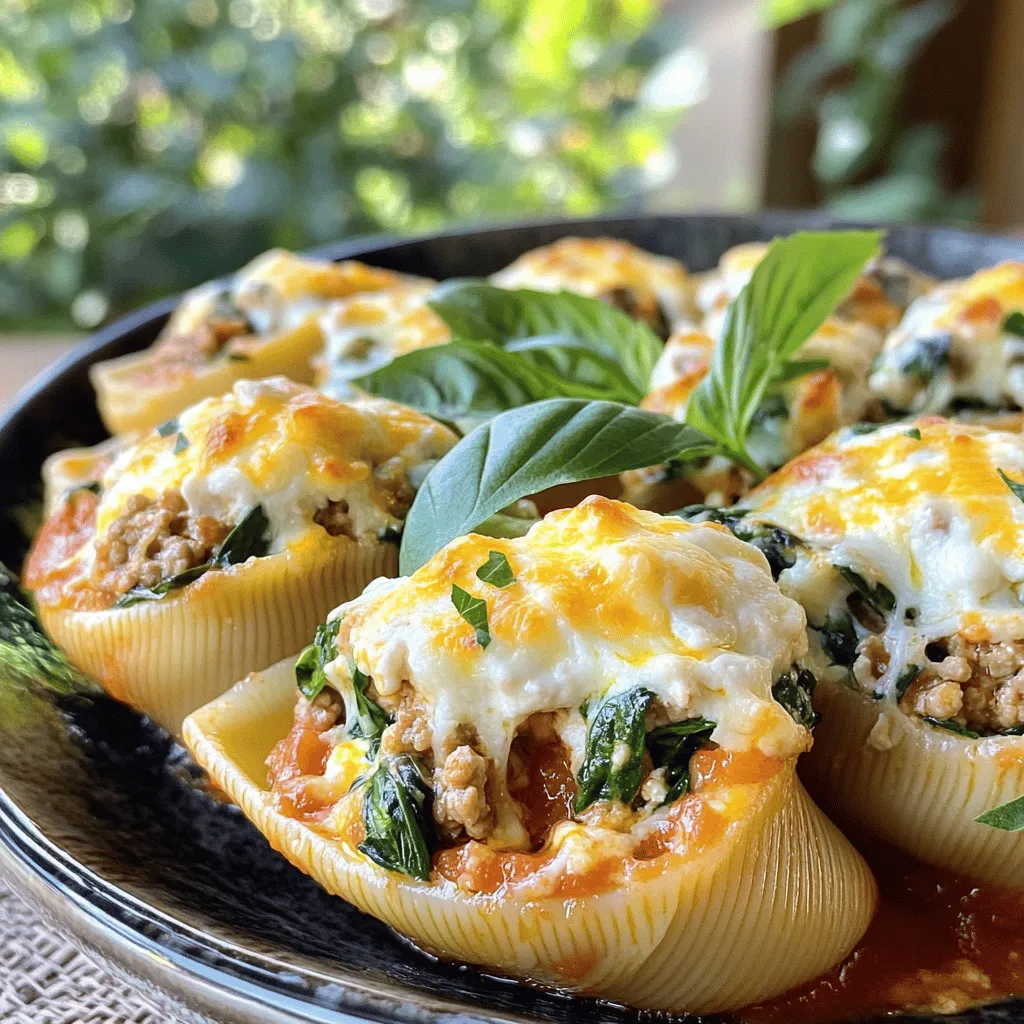 Turkey and Spinach Stuffed Shells Flavorful Dish