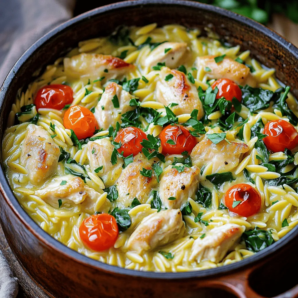 Garlic Parmesan Orzo Chicken One-Pot Delight