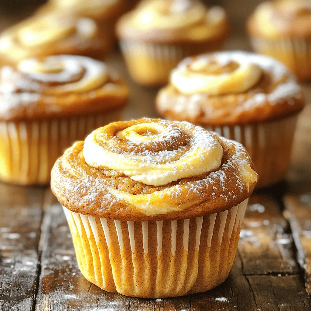 Pumpkin Spice Cream Cheese Swirl Muffins Delight