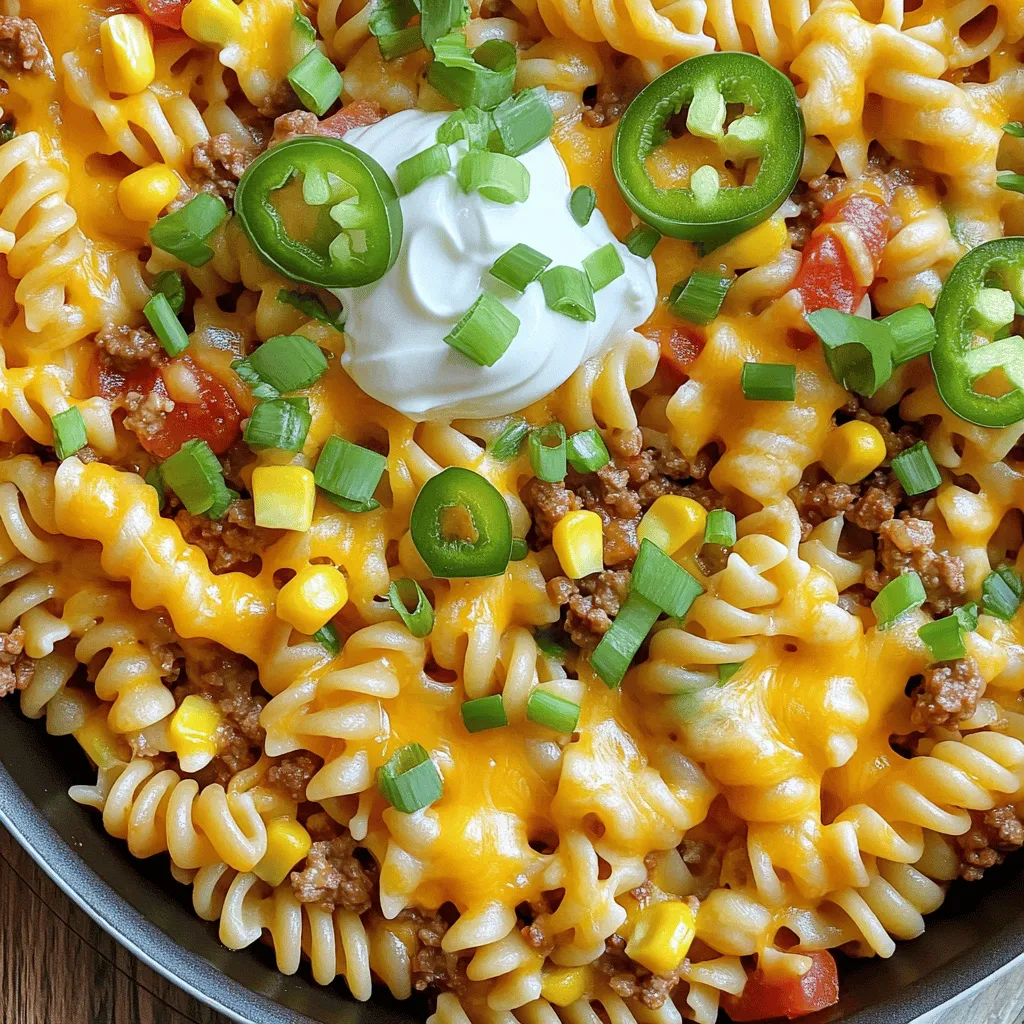 Easy Cheesy Taco Pasta Skillet Quick Family Meal