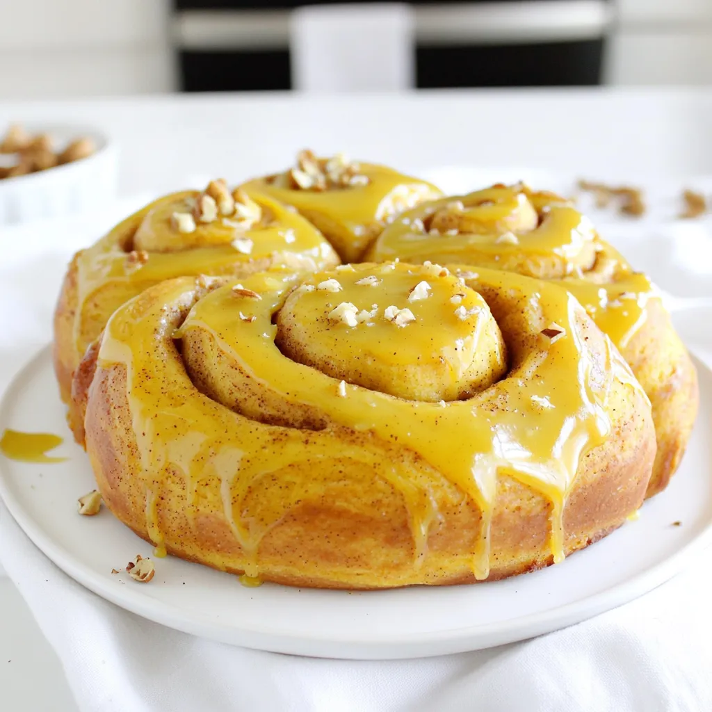 Pumpkin Cinnamon Rolls with Maple Icing Delight