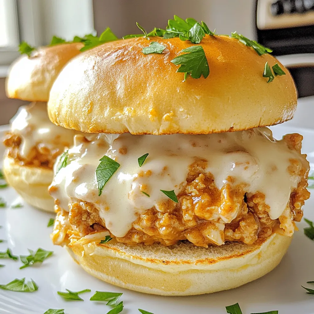 Chicken Alfredo Sloppy Joes Tasty and Easy Recipe