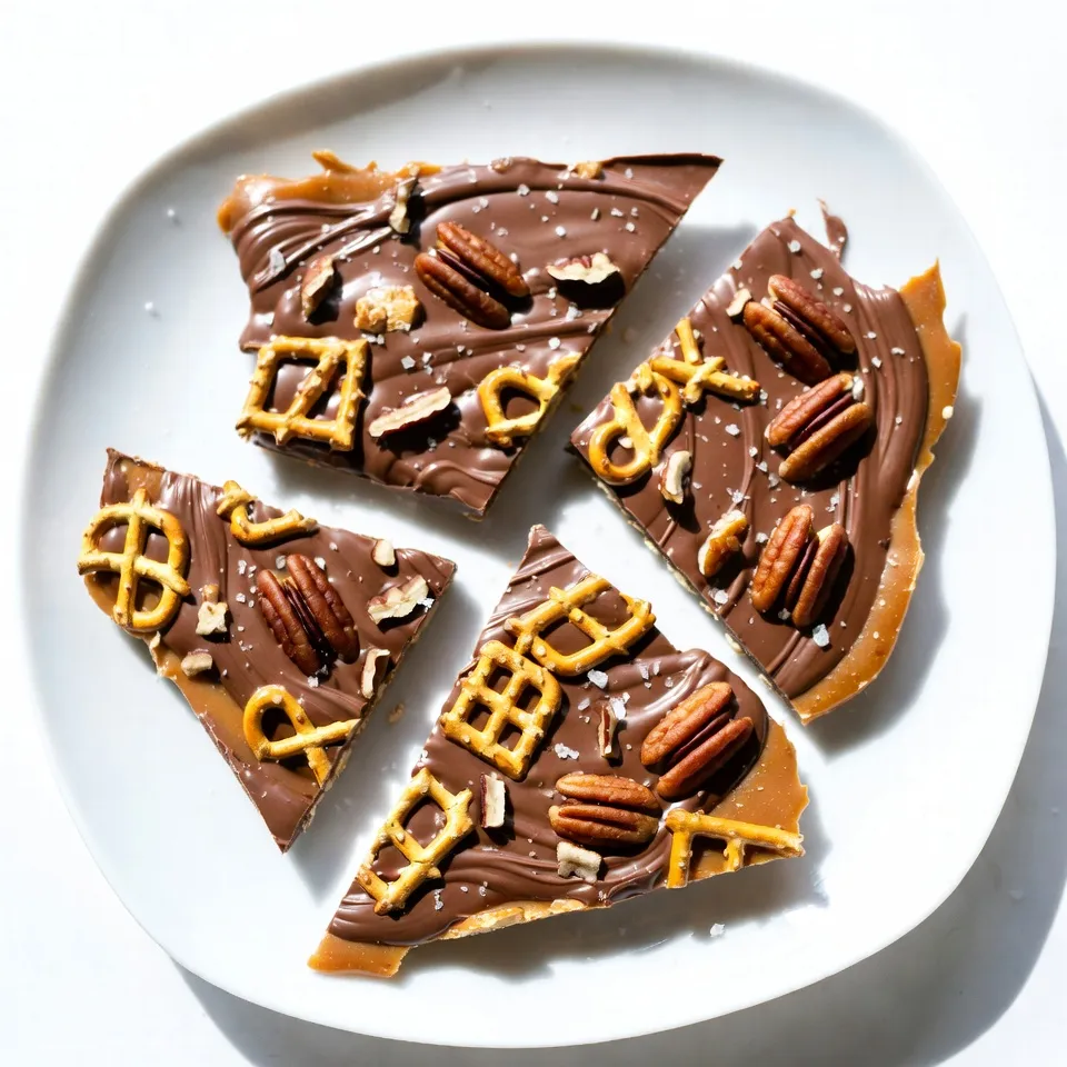 Chocolate Caramel Pretzel Bark Crunchy Sweet Treat