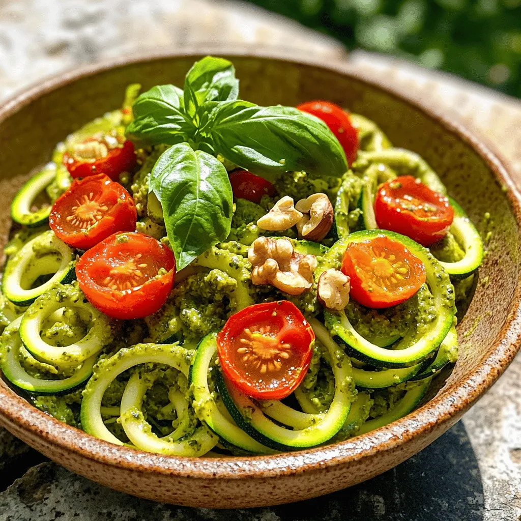Zucchini Noodles with Pesto Flavorful and Simple Dish