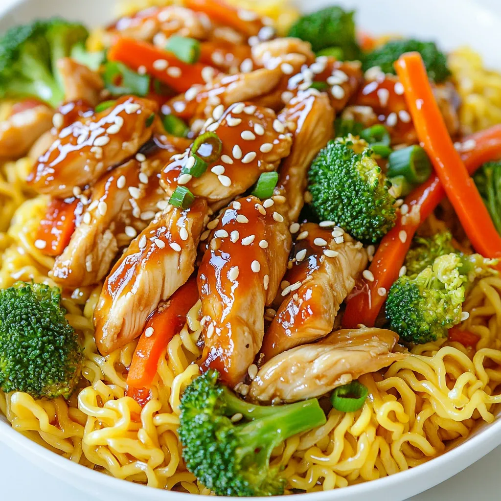 Honey Garlic Chicken Noodles Quick and Easy Recipe