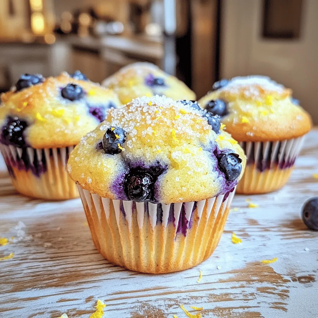 Bakery Style Blueberry Lemon Muffins Delightful Treat