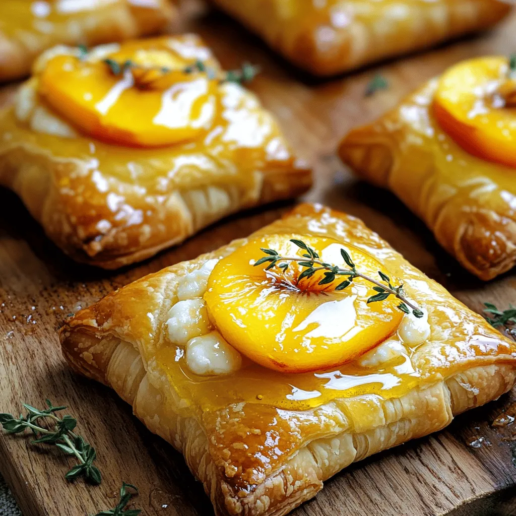 Peach and Brie Puff Pastry Bites Delicious Delight
