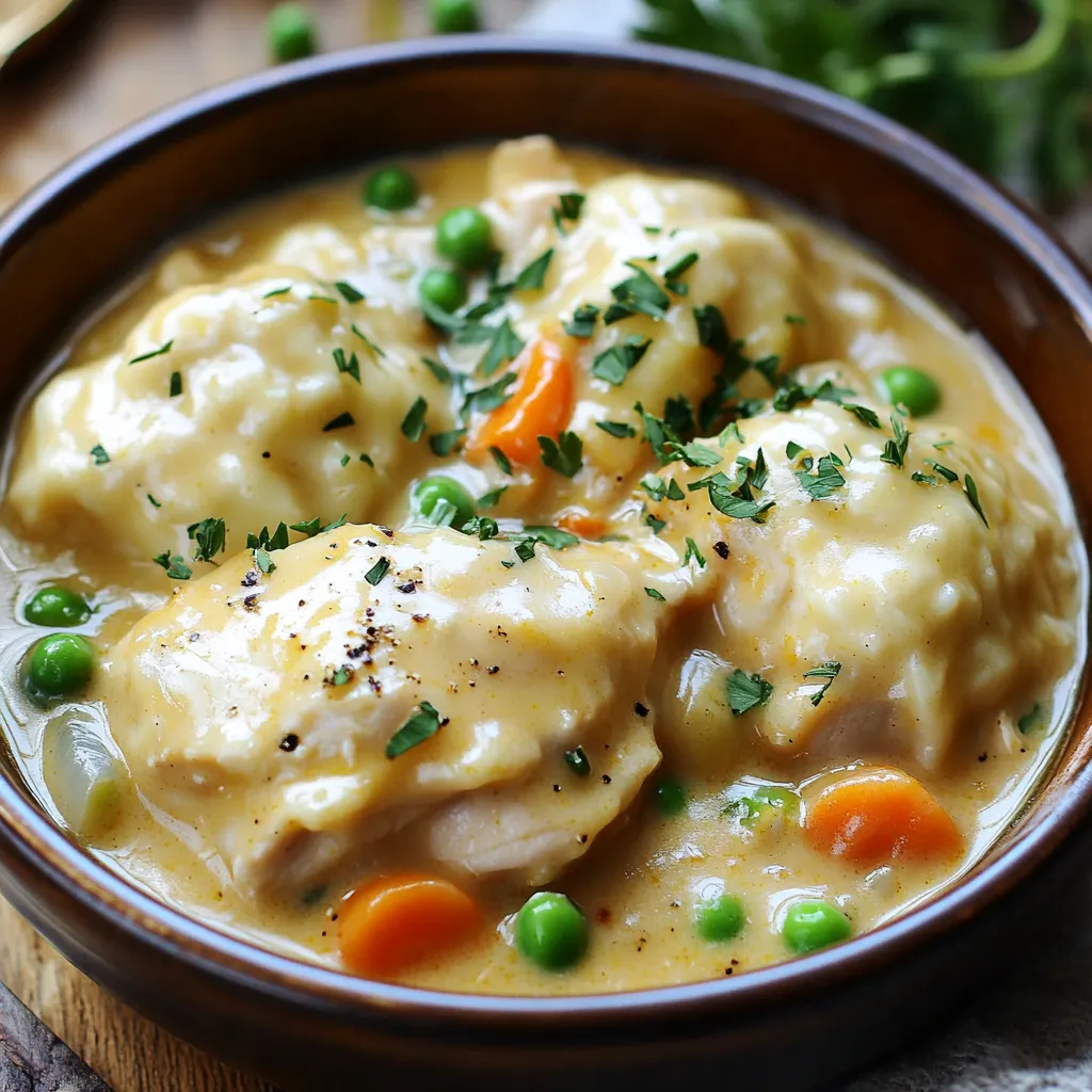 Slow Cooker Creamy Chicken and Dumplings Delight