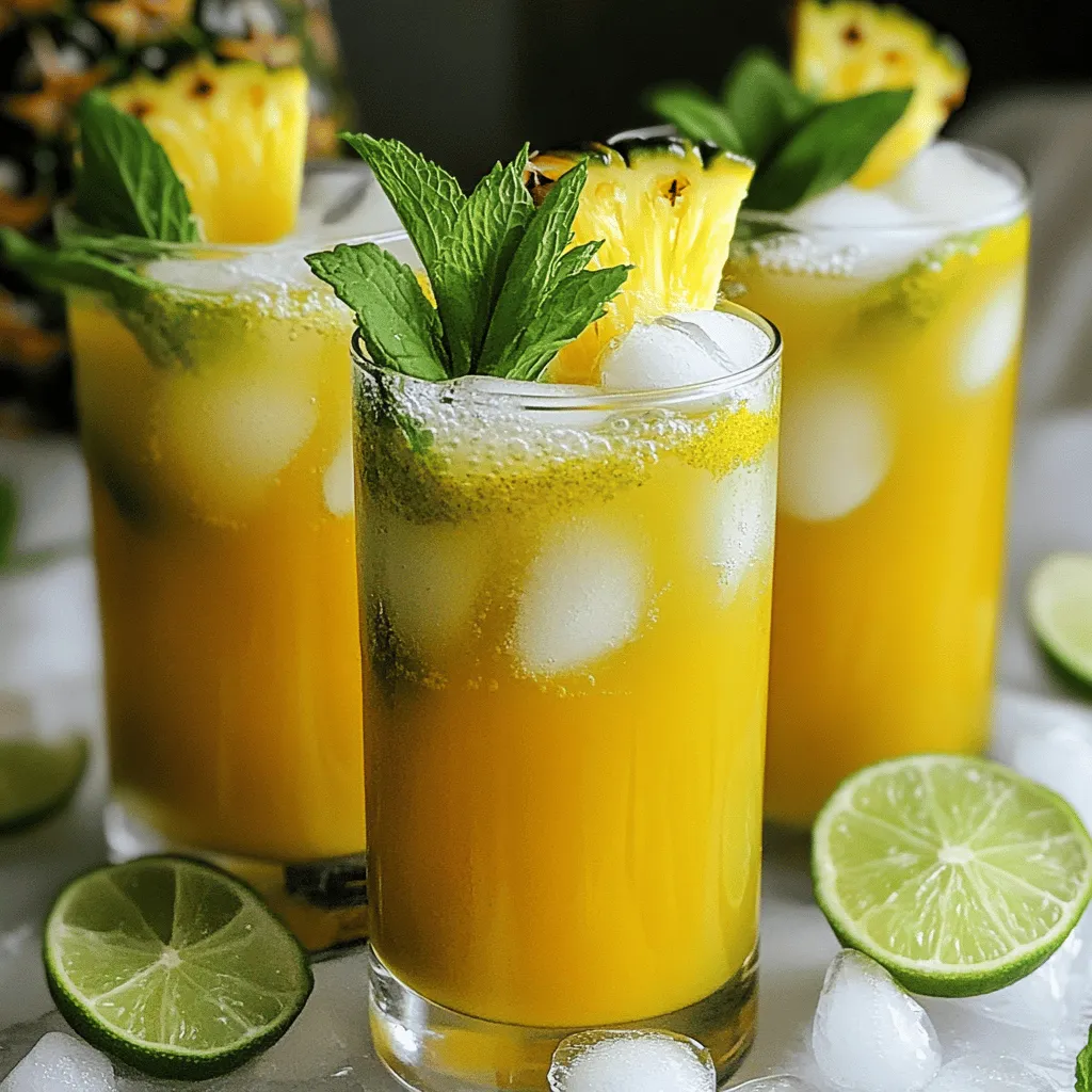 Turmeric Pineapple Fizz Refreshing Summer Beverage