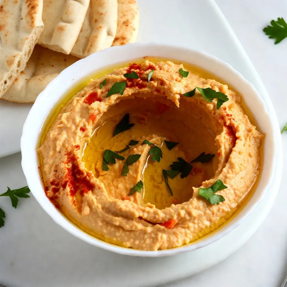 Roasted Red Pepper Hummus Flavorful and Smooth Dip