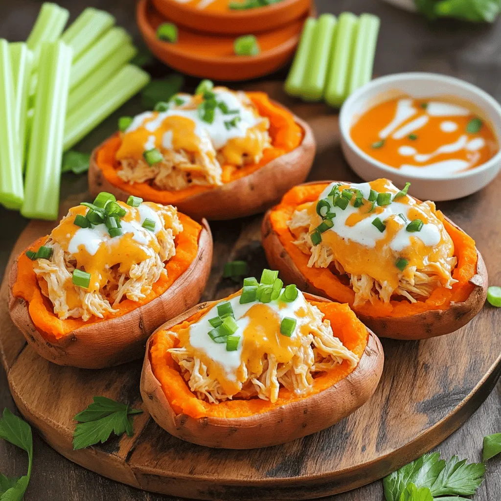 Buffalo Chicken Stuffed Sweet Potatoes Tasty Recipe