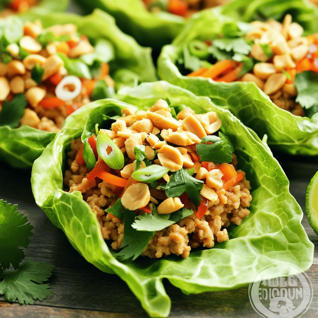 Thai Peanut Chicken Lettuce Wraps Quick and Simple Meal