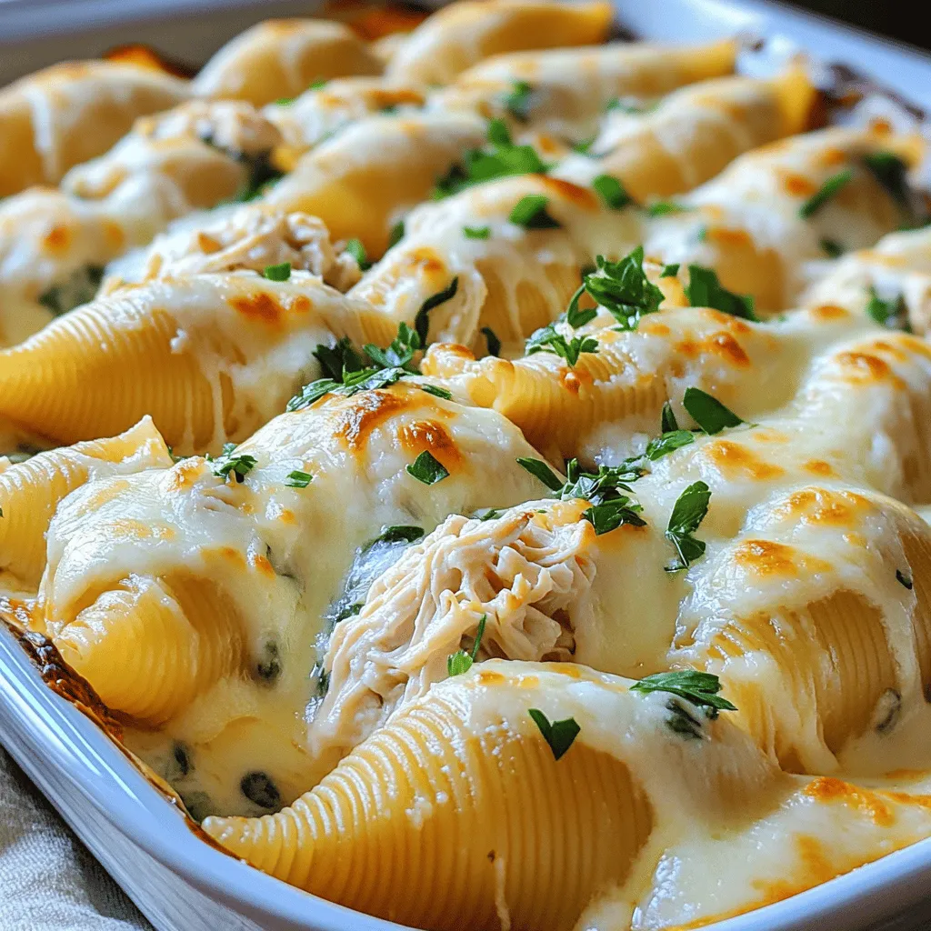 Loaded Chicken Alfredo Stuffed Shells Easy Dinner Idea