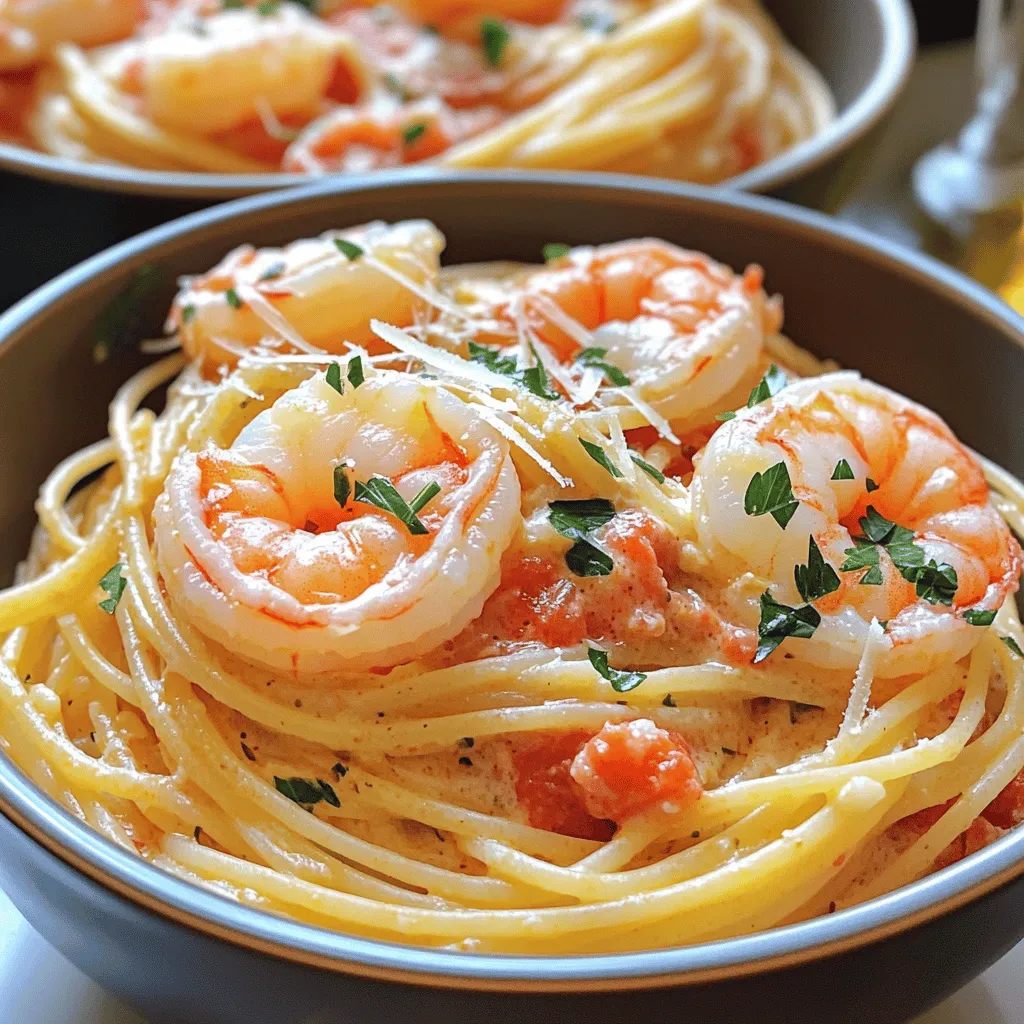 Spaghetti with Shrimp in Creamy Tomato Sauce Delight