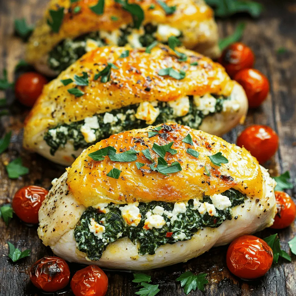 Savory Spinach Feta Stuffed Chicken Breasts Recipe
