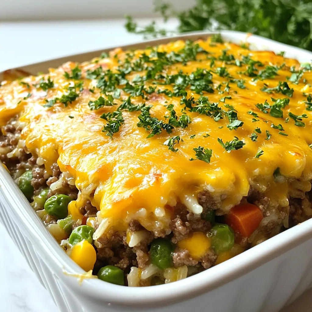 Cheesy Hamburger Rice Casserole Tasty Comfort Meal