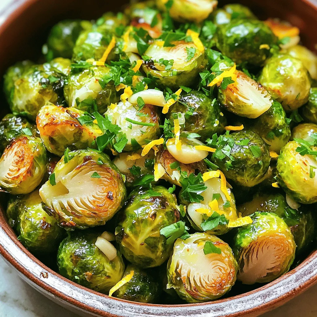 Lemon Garlic Roasted Brussels Sprouts Simple Recipe