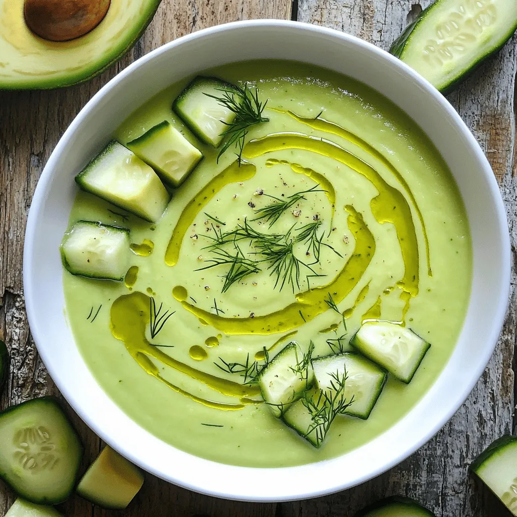 Chilled Cucumber Avocado Soup Refreshing Summer Treat