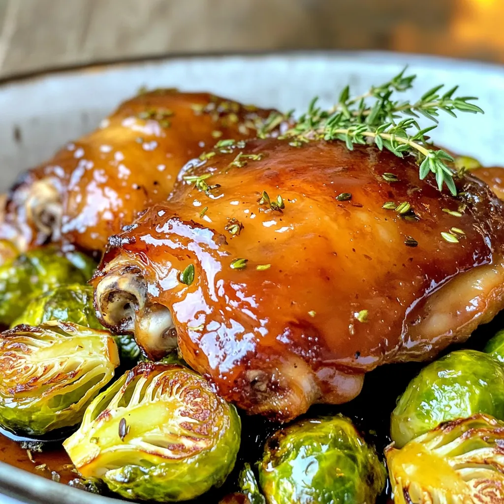 Maple Glazed Chicken with Brussels Sheet Pan Delight