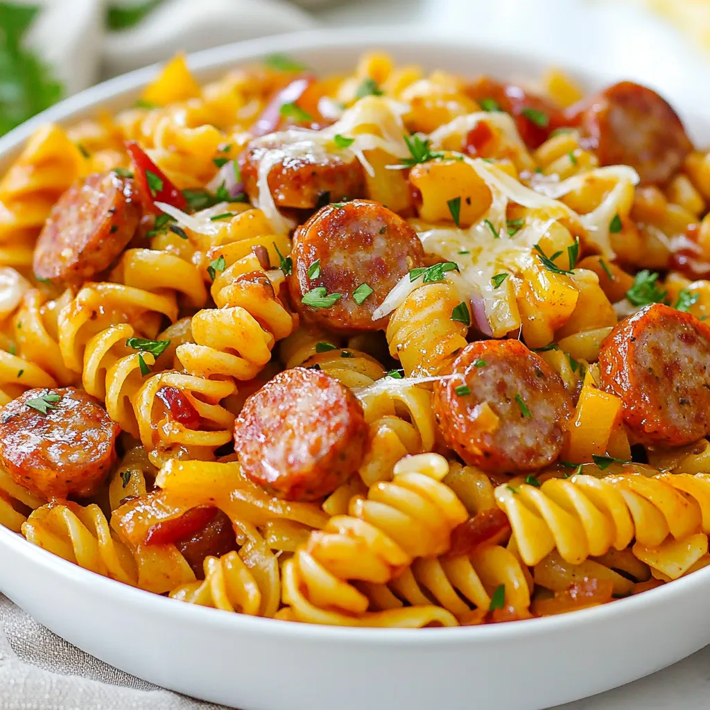 Honey BBQ Sausage Pasta Skillet Quick and Tasty Meal