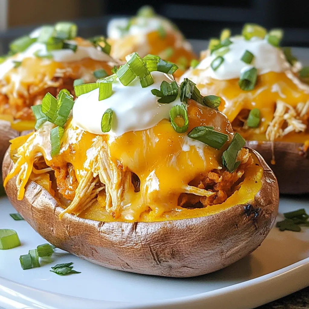 Buffalo Chicken Stuffed Sweet Potatoes Delightful Meal