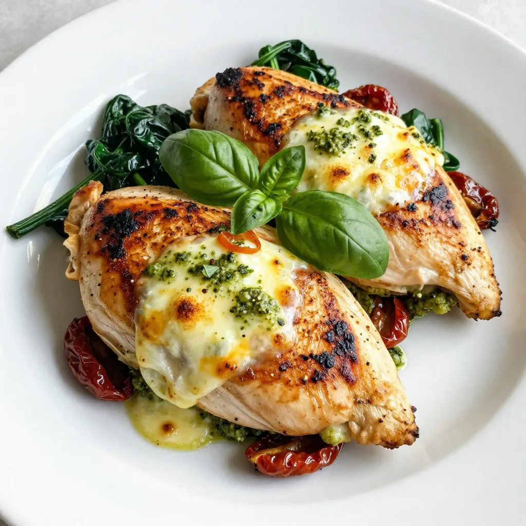 Pesto Mozzarella Stuffed Chicken Juicy and Flavorful Dish
