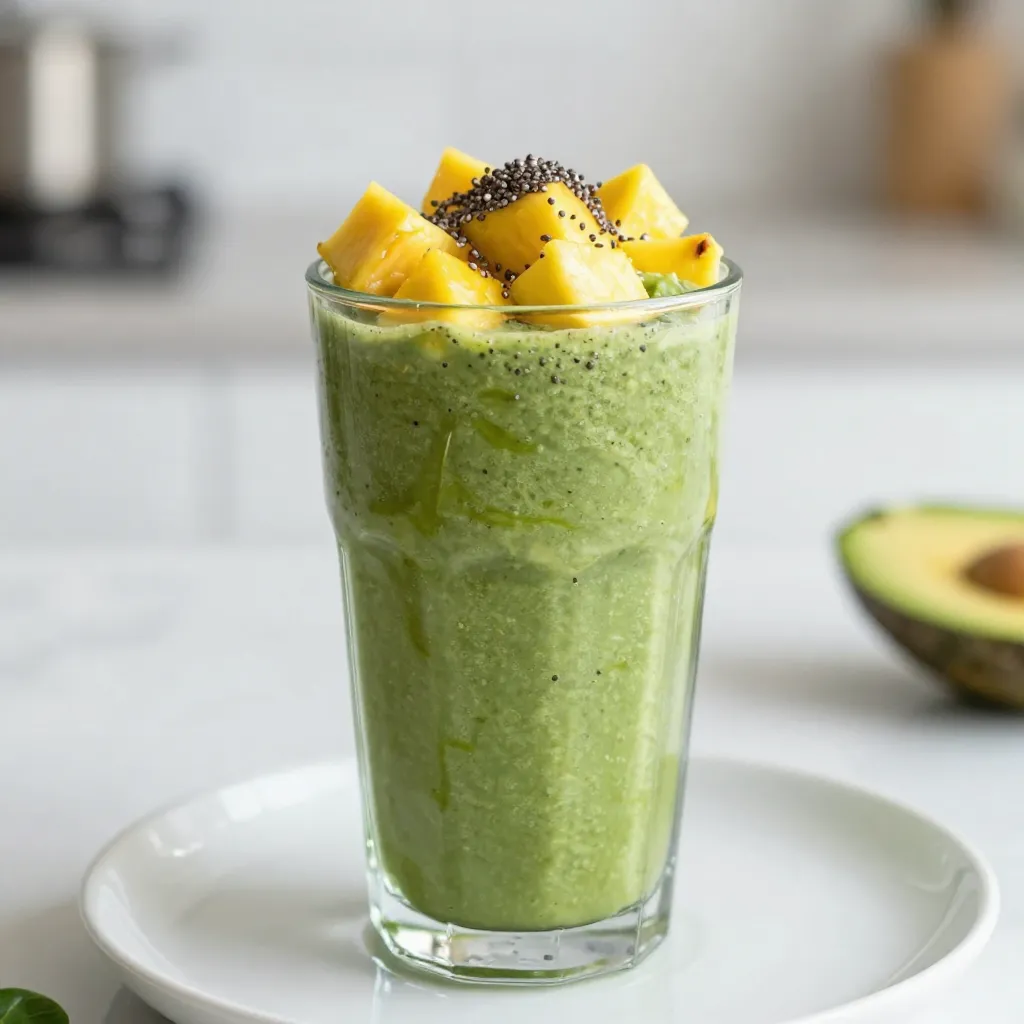 Tropical Green Smoothie Refreshing and Nutritious Drink
