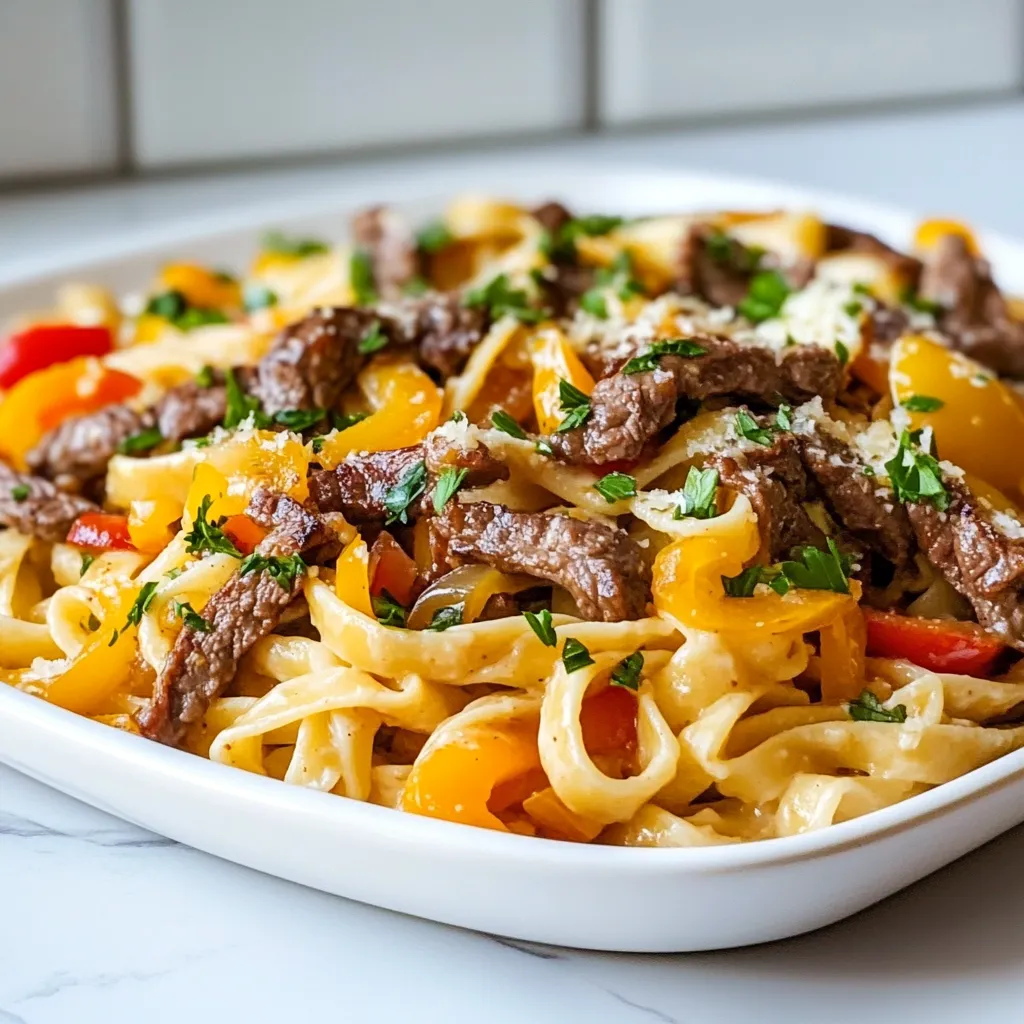 Philly Cheesesteak Pasta Flavorful and Simple Recipe