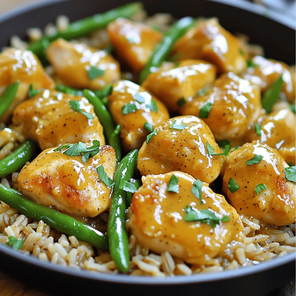 Honey Mustard Chicken and Rice Skillet Delight