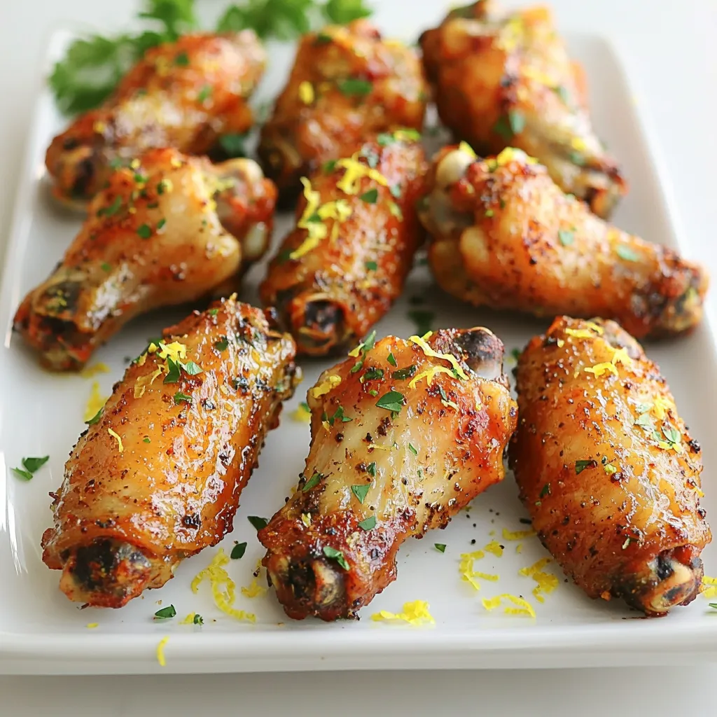 Air Fryer Lemon Garlic Wings Flavorful and Crispy Dish