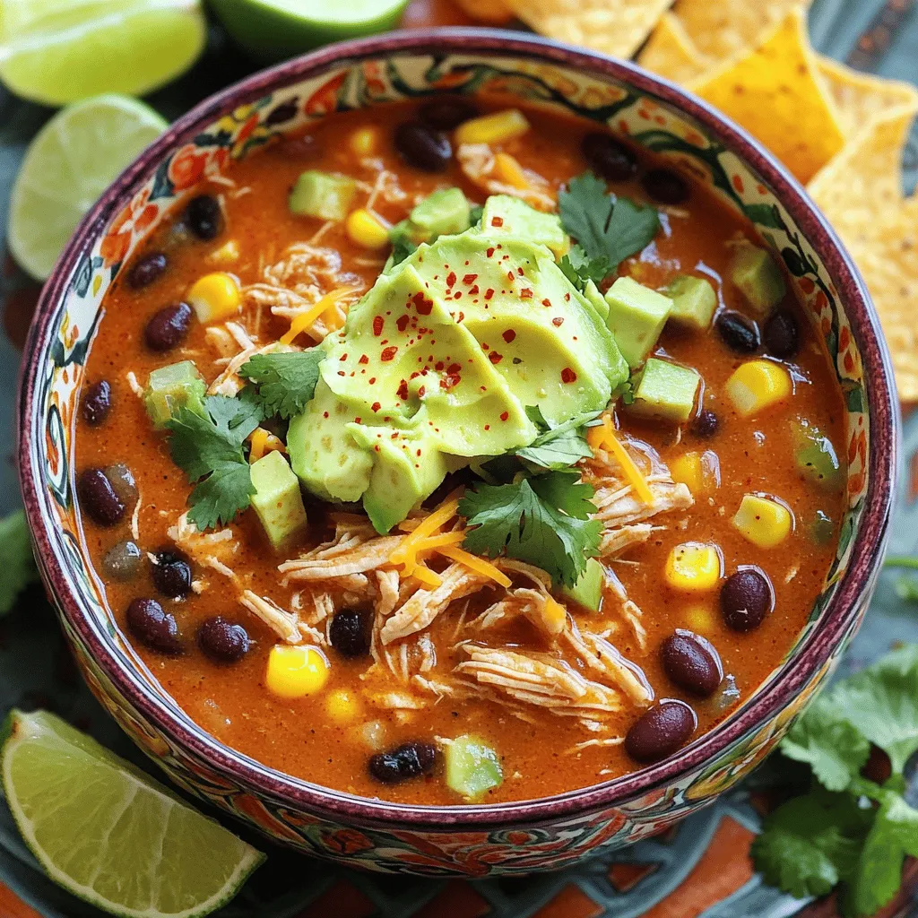 Slow Cooker Spicy Chicken Enchilada Soup Delight