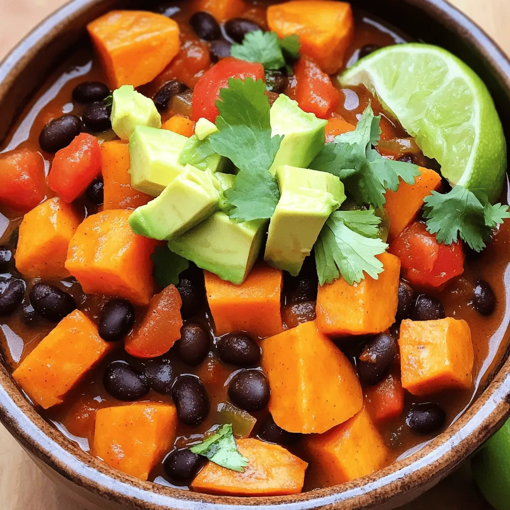 Sweet Potato Black Bean Chili Hearty and Filling Meal