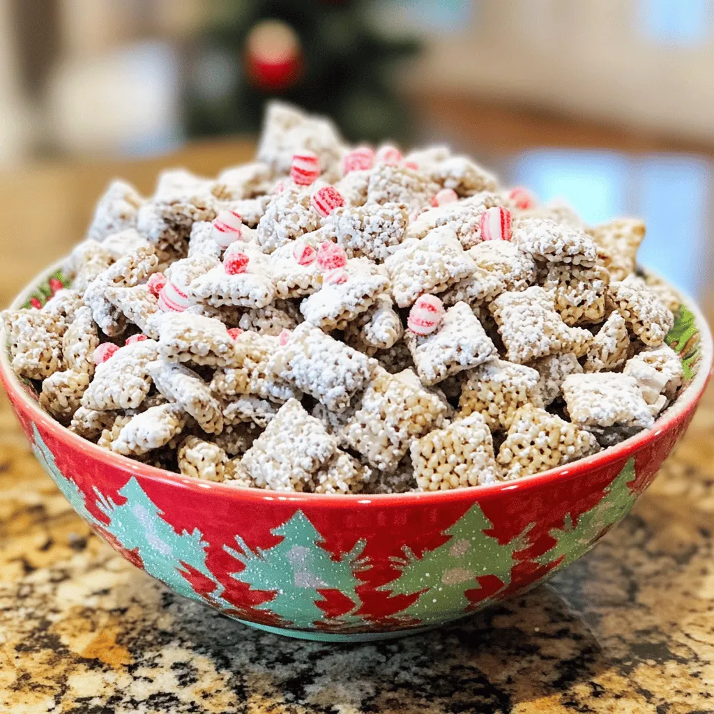 Peppermint Bark Puppy Chow Delightful Holiday Treat