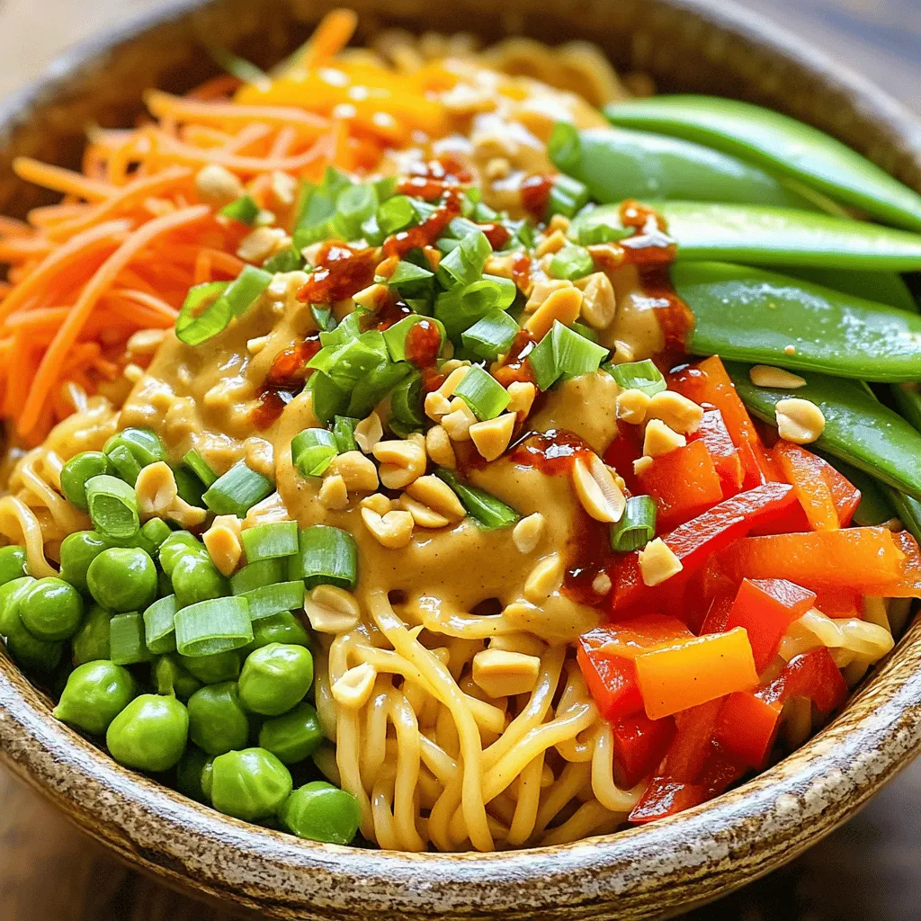 Spicy Peanut Noodles with Veggies Quick and Easy Meal
