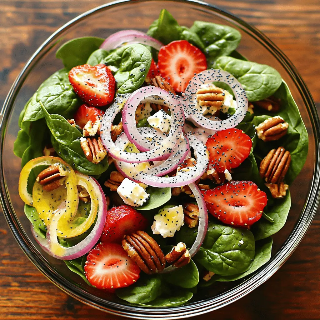 Strawberry Spinach Poppy Seed Salad Fresh and Tasty