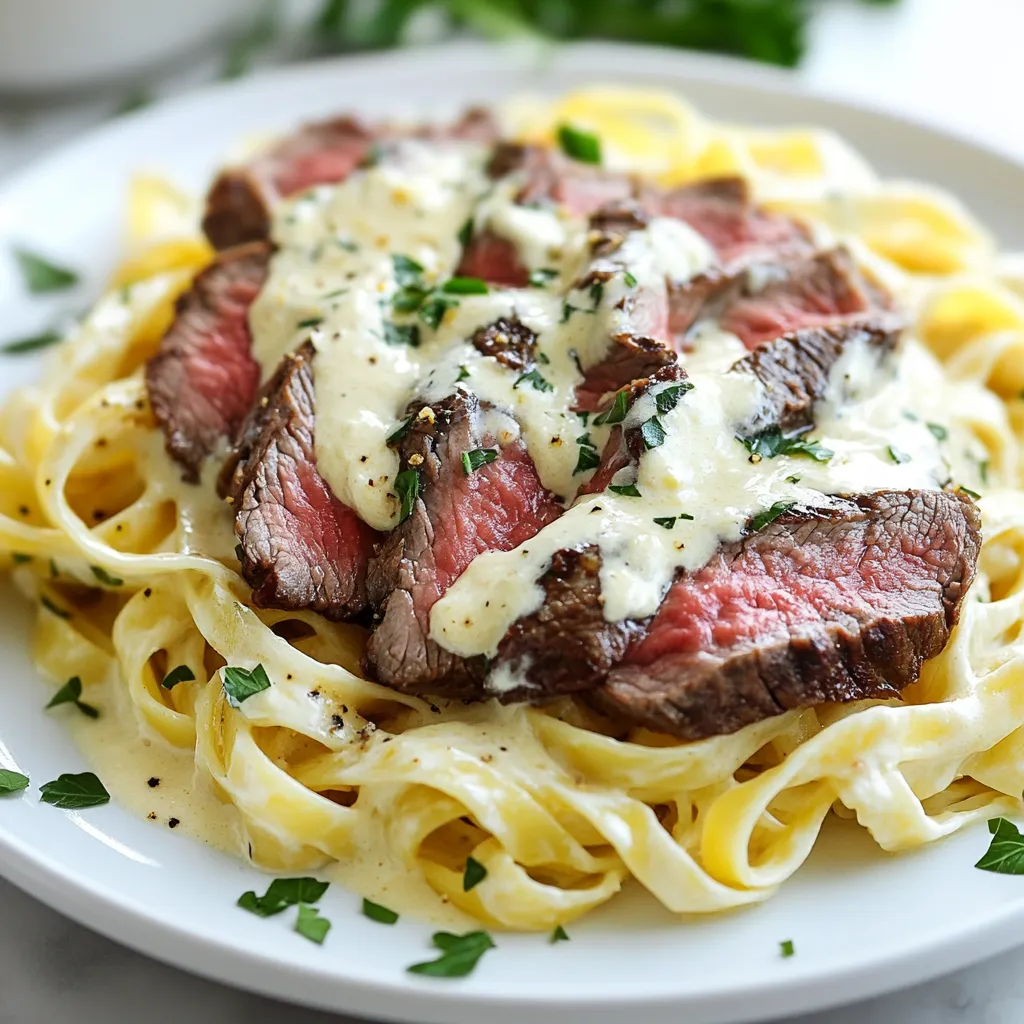 Savory Steak Pasta with Cream Sauce Delight