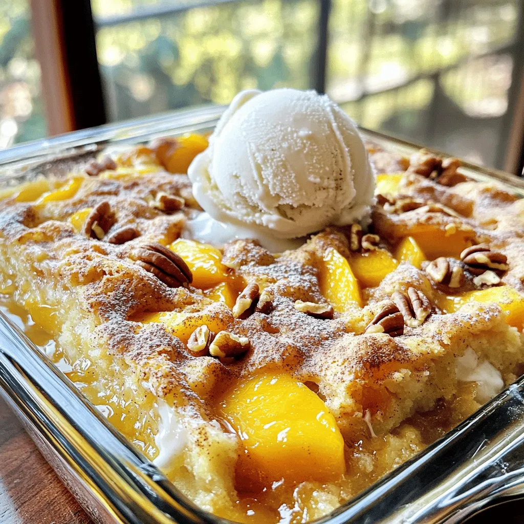Peach Cobbler Dump Cake Easy Sweet Dessert Delight