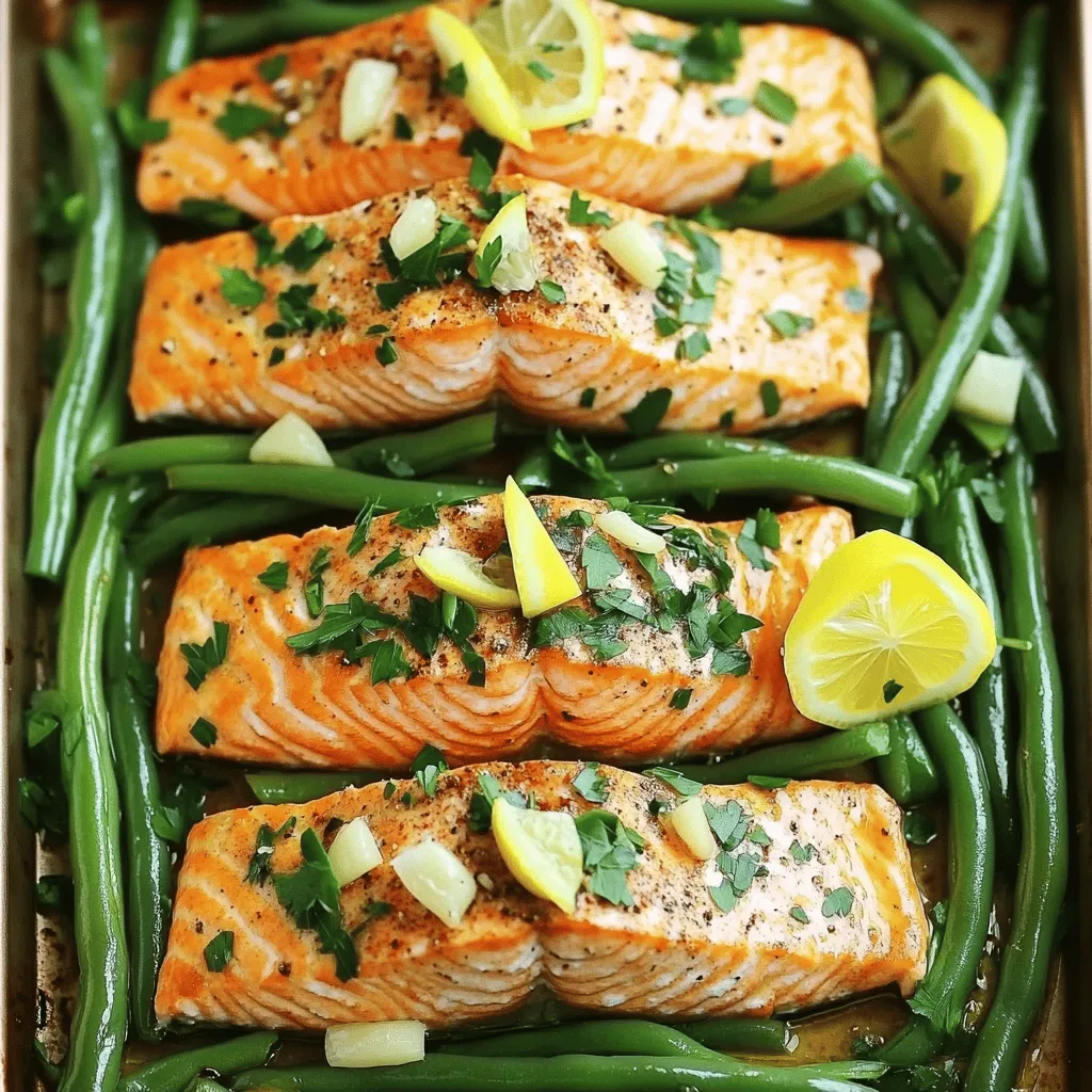 Sheet-Pan Garlic Lemon Salmon with Green Beans Delight